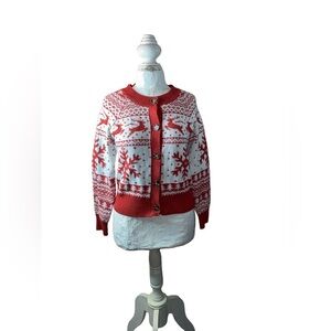Dec 25th Size Small Holiday Tight Knit Grannycore Button Down Cardigan Sweater